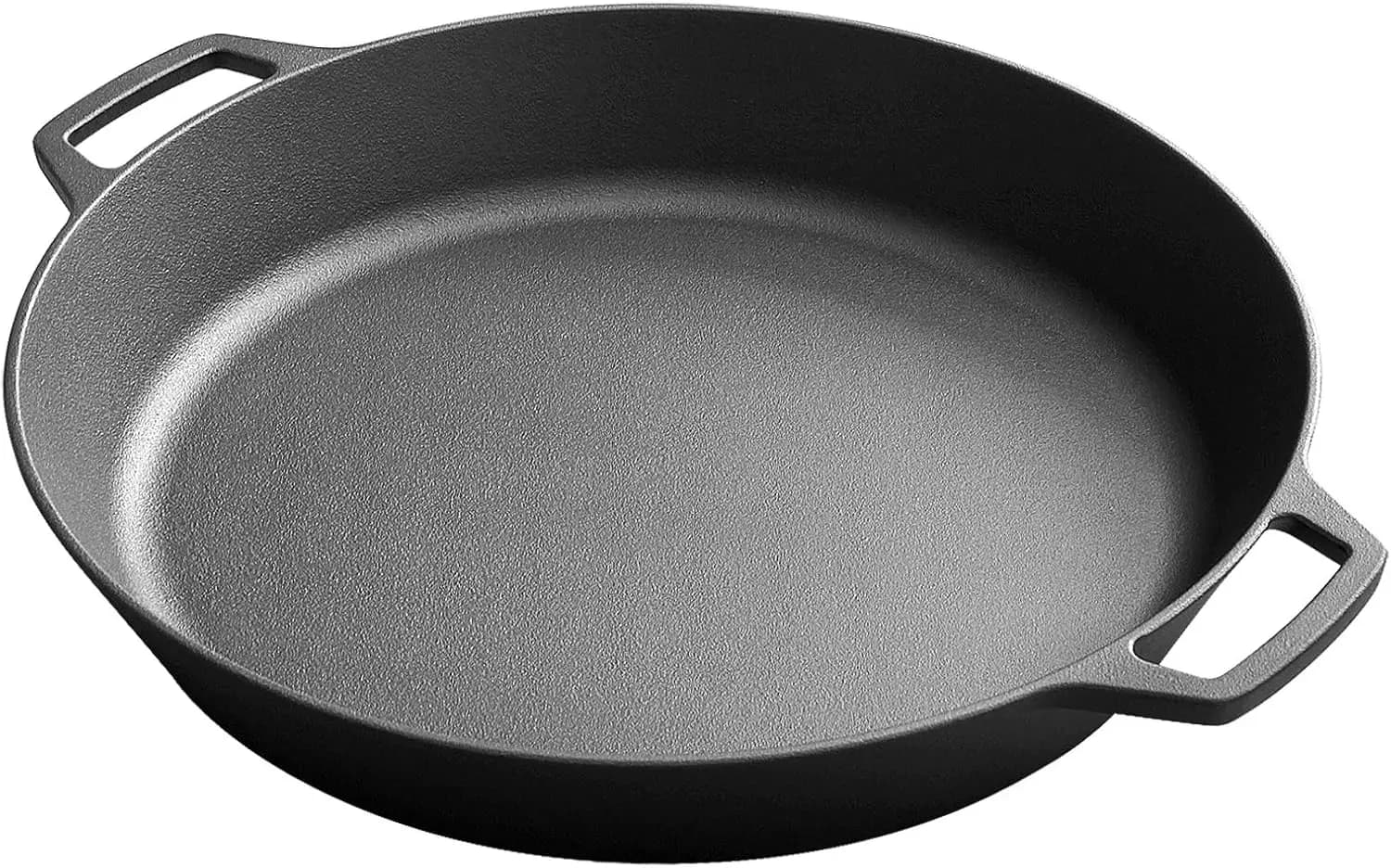 Dual Handle Outdoor Camping Frying Pan, Pre Seasoned Large Cast Iron Skillet 17 Inch, Induction, Oven Safe Cookware