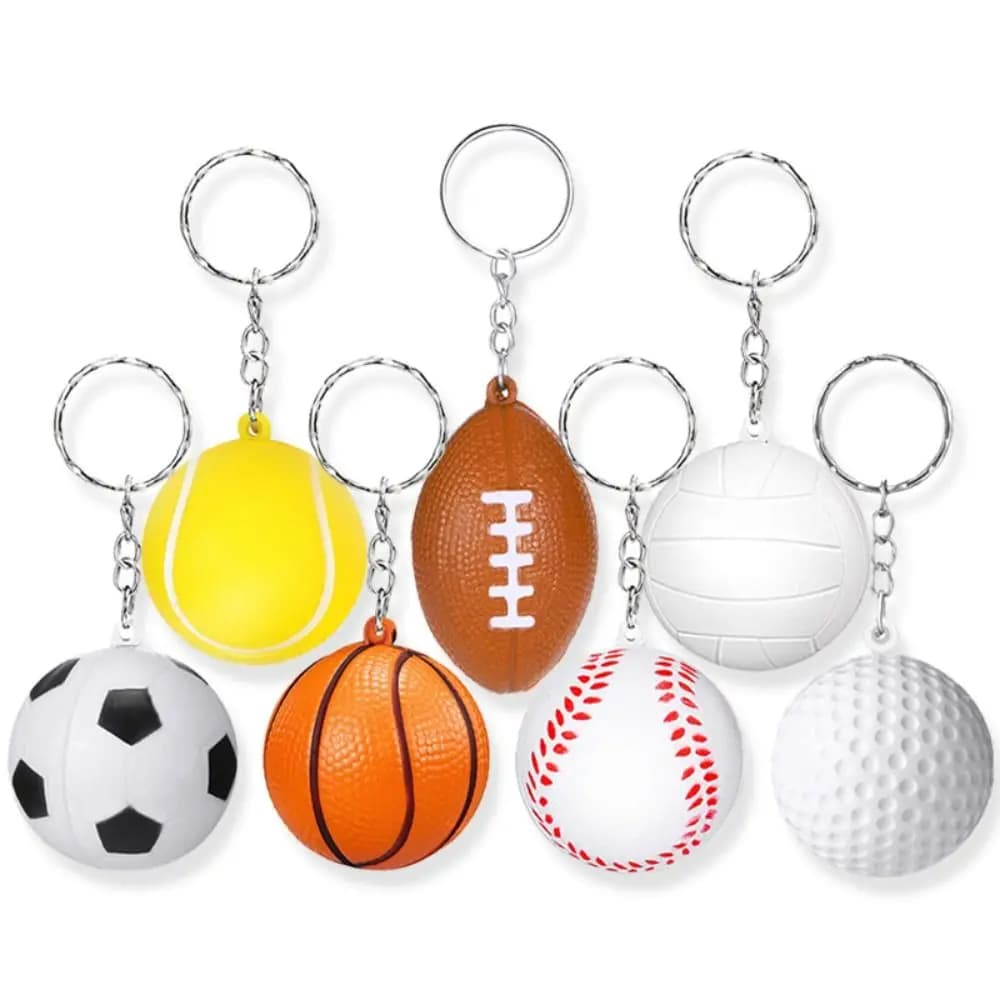 PU Leather Basketball Ball Keychains Football Golf Simulation Soccer Keychain Funny Volleyball Football Pendant Wedding Present