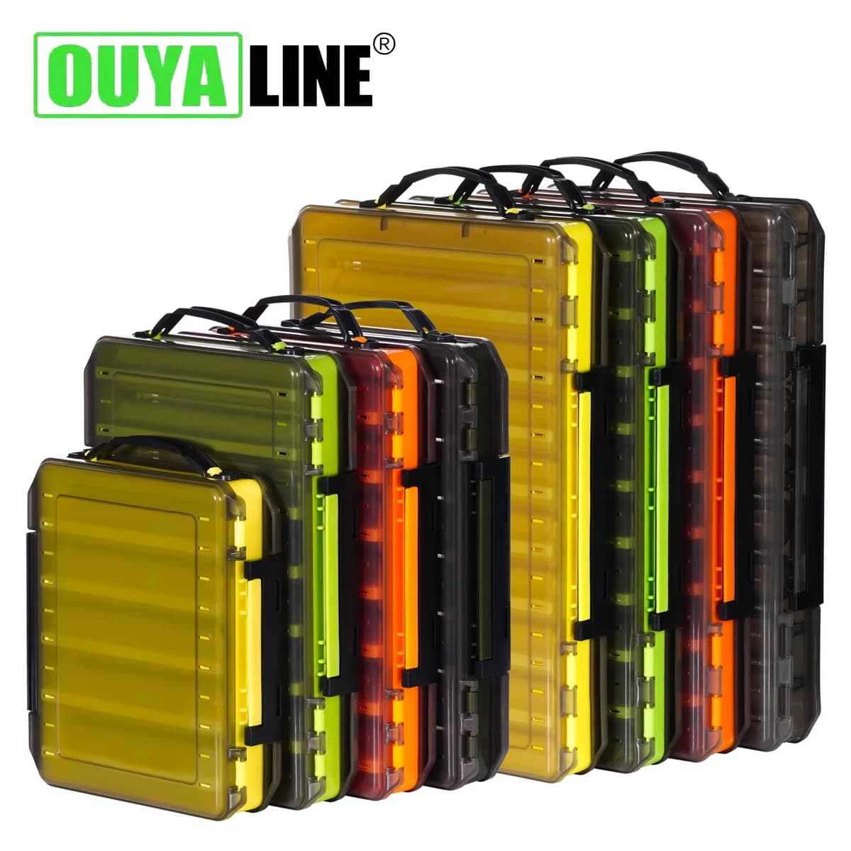 OUYALINE Large Storage Double Sided Lure Hook Boxes Fishing Tackle Box Lure Baits Container Storage Case Fishing Accessories