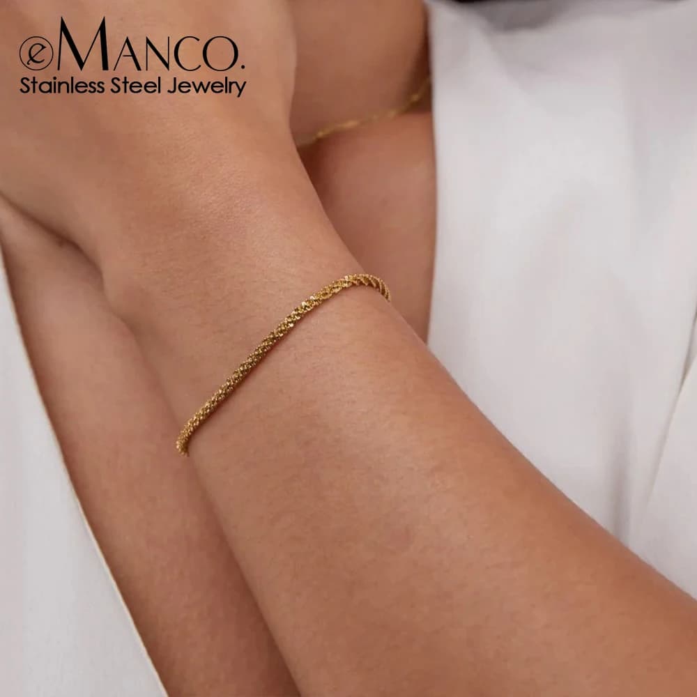 eManco Bracciale e braccialetto Gypsophila scintillante color argento e oro per le donne, gioielli di moda, regalo per la festa nuziale