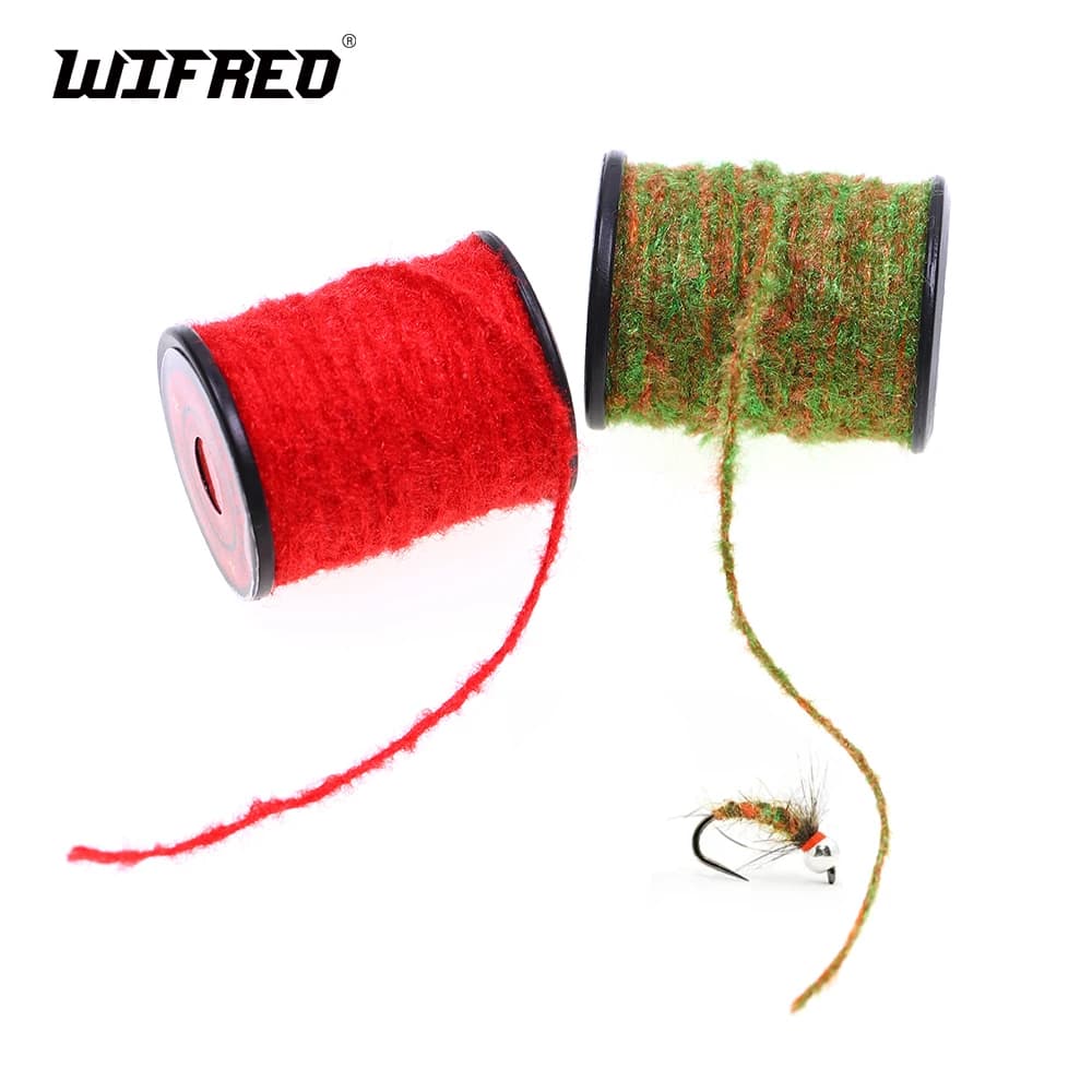 Wifreo 6M/Spool Buggy Ninfa Filato Ninfa Corpo Mosche Bagnate Streamer Richiamo Legatura Materiale Attrezzatura da pesca a mosca Oliva-Arancio Rosso