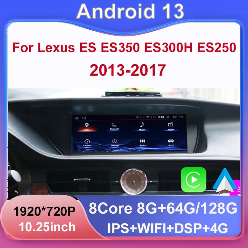 Android 13 8 + 128G Wireless Auto Carplay Lettore DVD per auto per LEXUS ES ES200 ES300H ES250 ES350 Radio Navigazione Multimediale Stereo