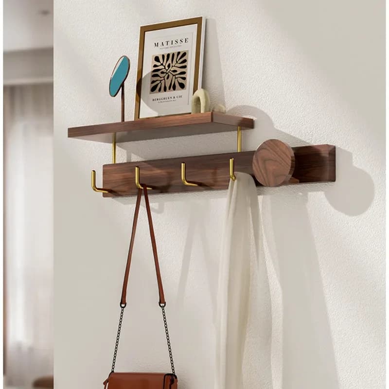 Hangers without punching black walnut wooden clothes hangers creative hangers for living room coat hangers Versatile for bags