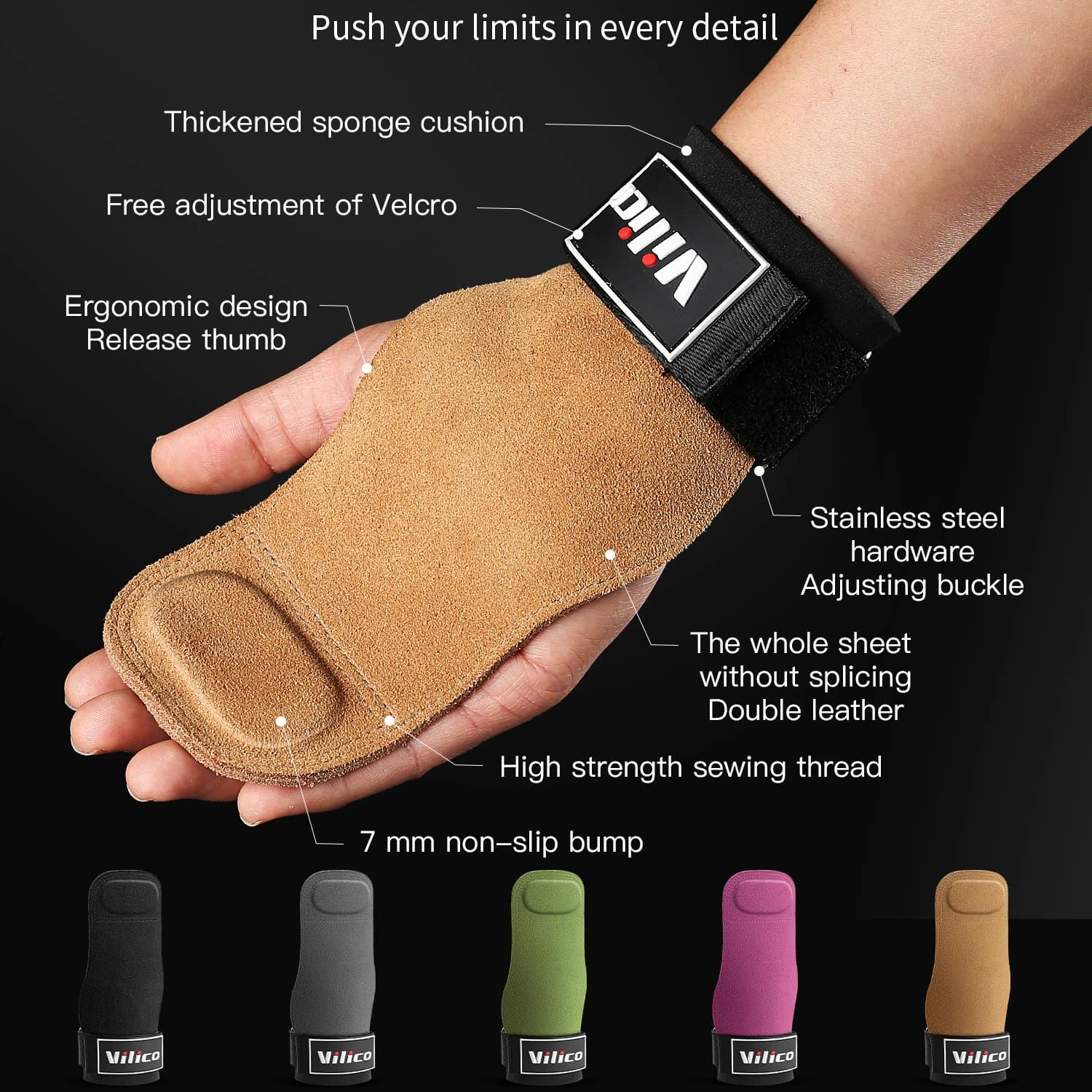 2-piece Gym Gloves Fitness Hand Palm Protective Equipment Anti-slip Wrist Protector Wear Resistant Gloves with Hard Grip Resistance