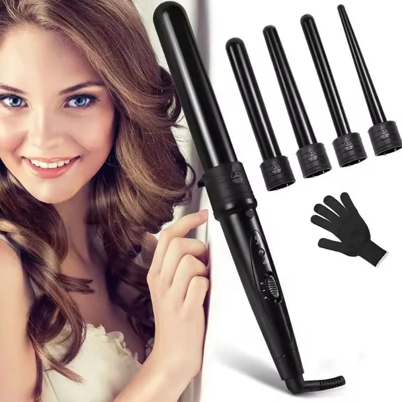 5 In 1 Interchangeable Hair Curling Iron Set LCD Display Professional Multi-head Hair Curler