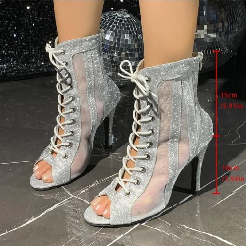 Tacchi a spillo sexy Stivali da ballo da donna Tacchi alti Scarpe da ballo da donna Stivali da tango traspiranti Ragazze Donna Scarpe da ballo da sala per feste