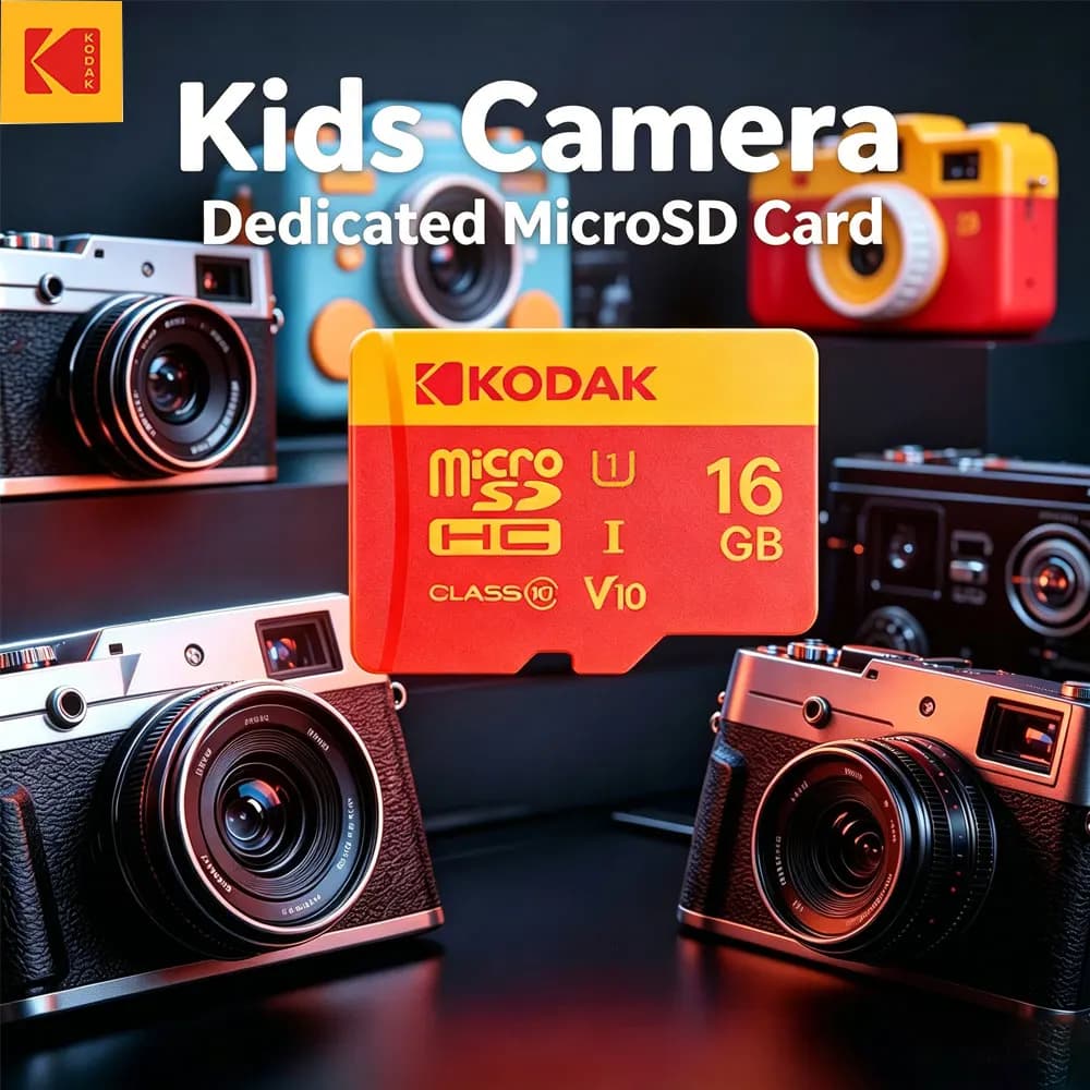 Kodak 16GB 32GB Micro SD Card C10 U1 V10 Reliable TF Storage for Smart Toy Camera Dash Cam CCTV Video Doorbell Action Camera