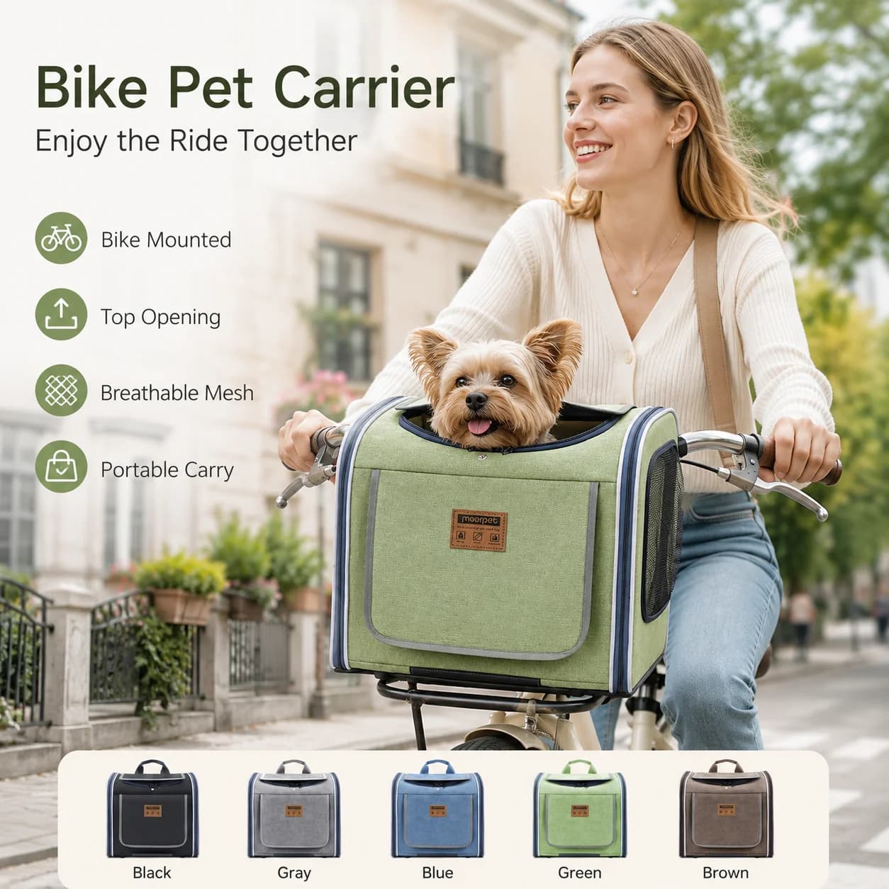 Bicycle Pet Carrier Bag Portable Dog Cat Backpack Outdoor Riding Bag Breathable Shoulder Carrier Motorcycle Use For Small Animal