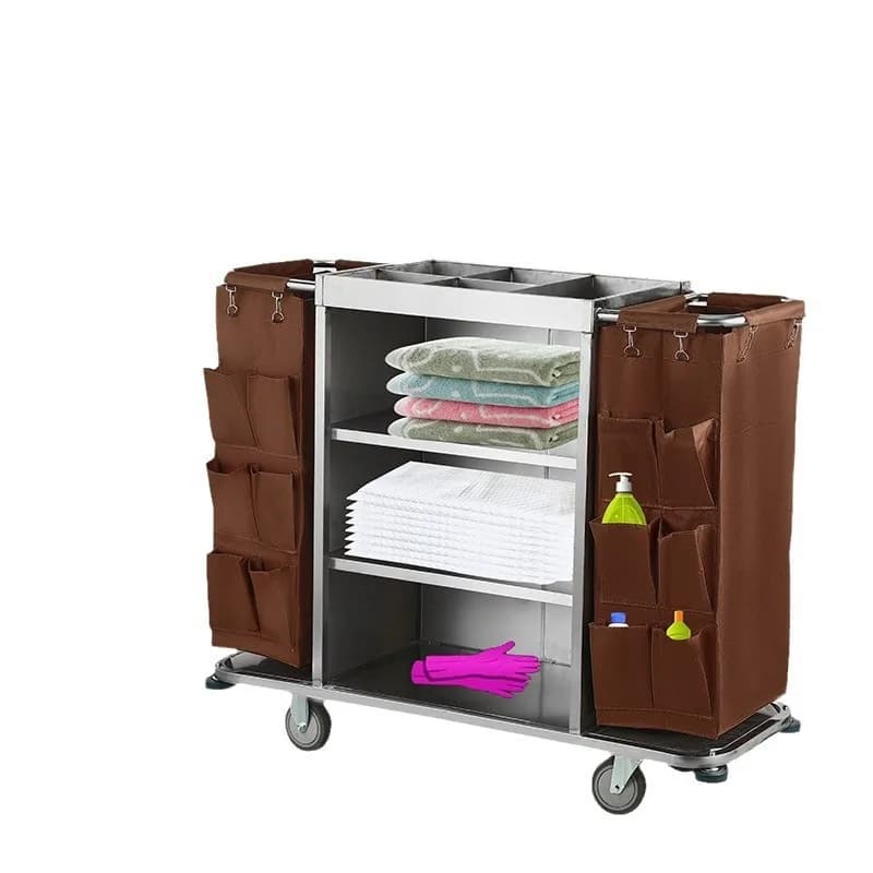 Carrello di pulizia multifunzionale per camera d'albergo, carrello di pulizia, carrello di pulizia, borsa di stoffa, servizio di igiene dell'ingresso della stanza