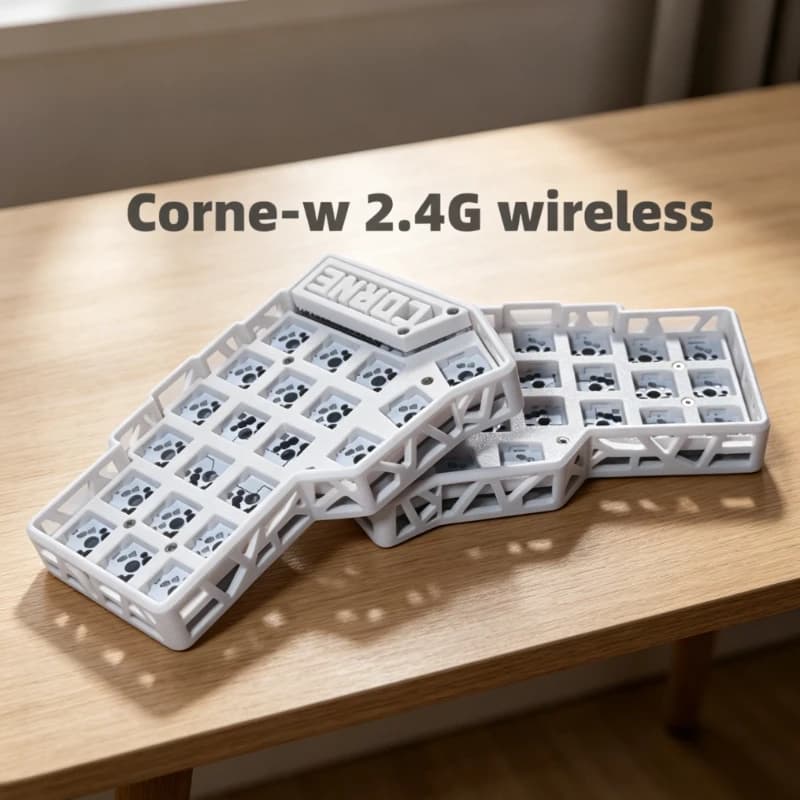 Kit Tastiera Divisibile Corne V3 con Supporto Personalizzabile, Tastiera Wireless 2.4G, Supporto Via, Accessori per Ufficio e Gaming