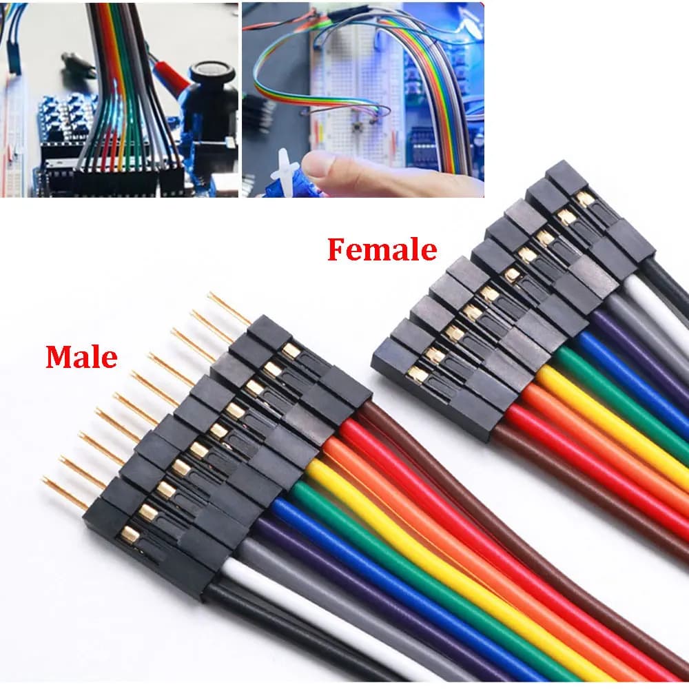 Cavo Jumper Dupont 10 Pin Maschio-Maschio, Femmina-Femmina, Maschio-Femmina da 20cm, 30cm, 50cm, 80cm, 1m per Arduino DIY KIT