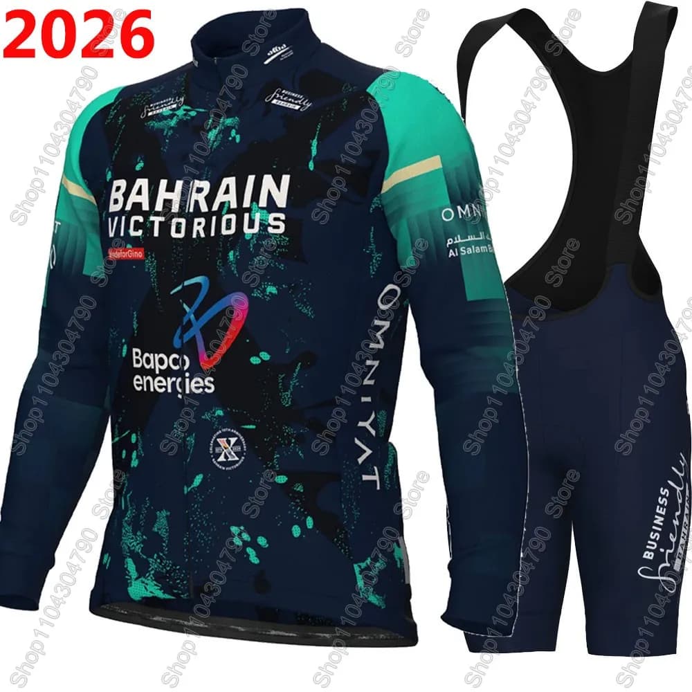 Complete with Cycling Bahrain Victorious 2026 France Tour for Men, Knit and Shorts with Road Bike Bretelles and MTB
