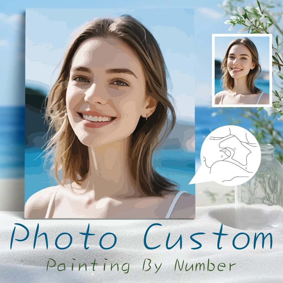 PhotoCustom Diy Painting By Numbers Family portraits Kit Acrylic Paint On Canvas For Home Wall Decors Custom Photo