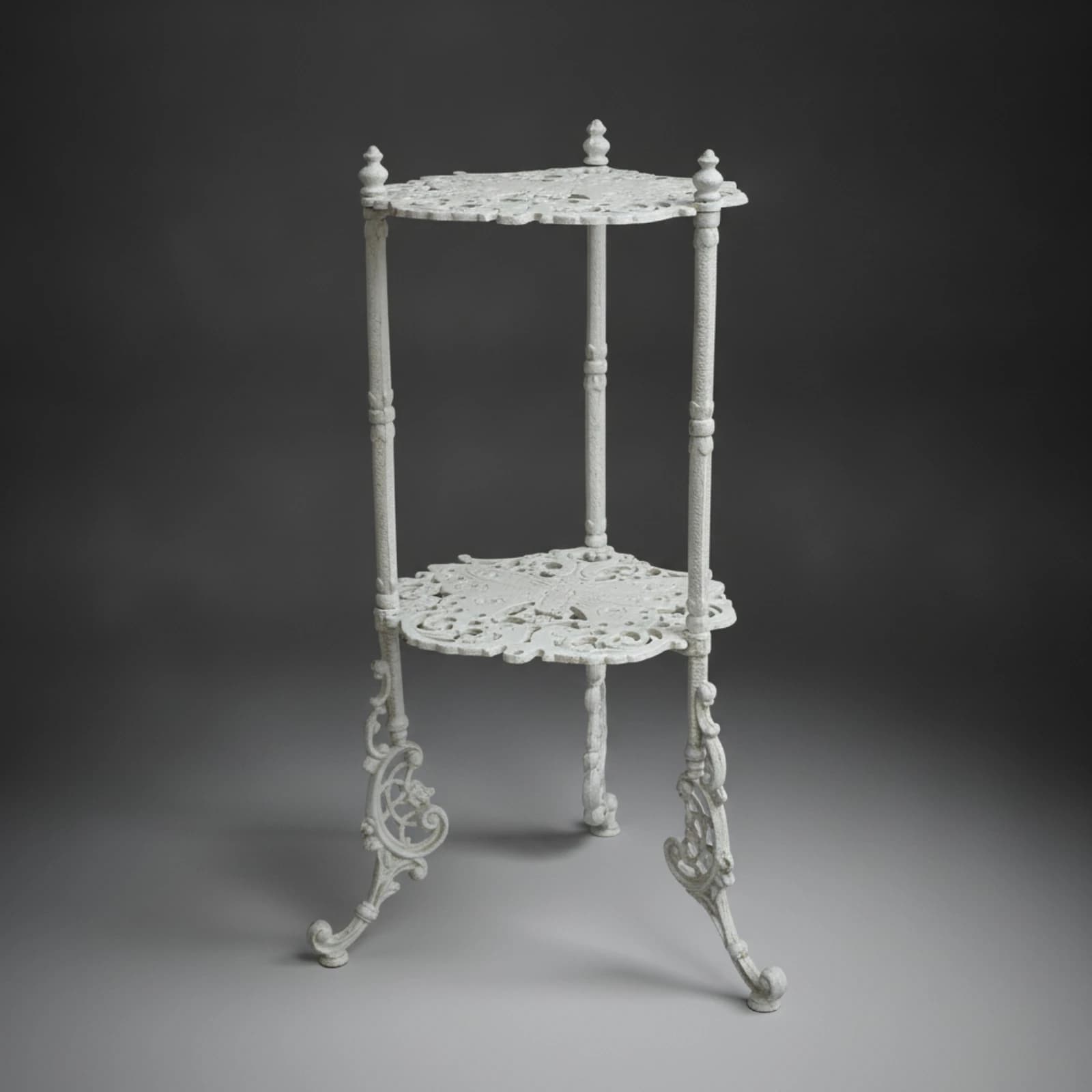 Two-Tier Plant Stand Vintage-Style Metal Flower Stand Pot Holder Rack Outdoor Furniture Space Saving for Gardeners, Balcony