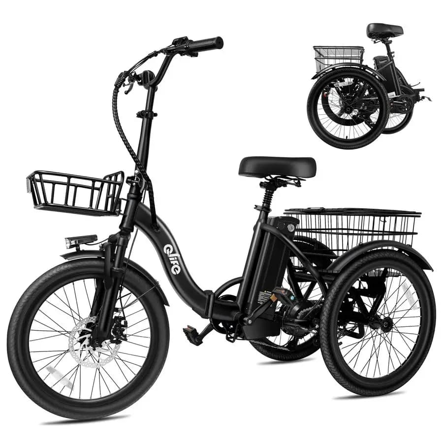 Bicicletta Elettrica a Tre Ruote, Motore Brushless da 750W, E-bike Pieghevole, Batteria Rimovibile da 468Wh, Bicicletta Elettrica Step-Through a 3 Ruote
