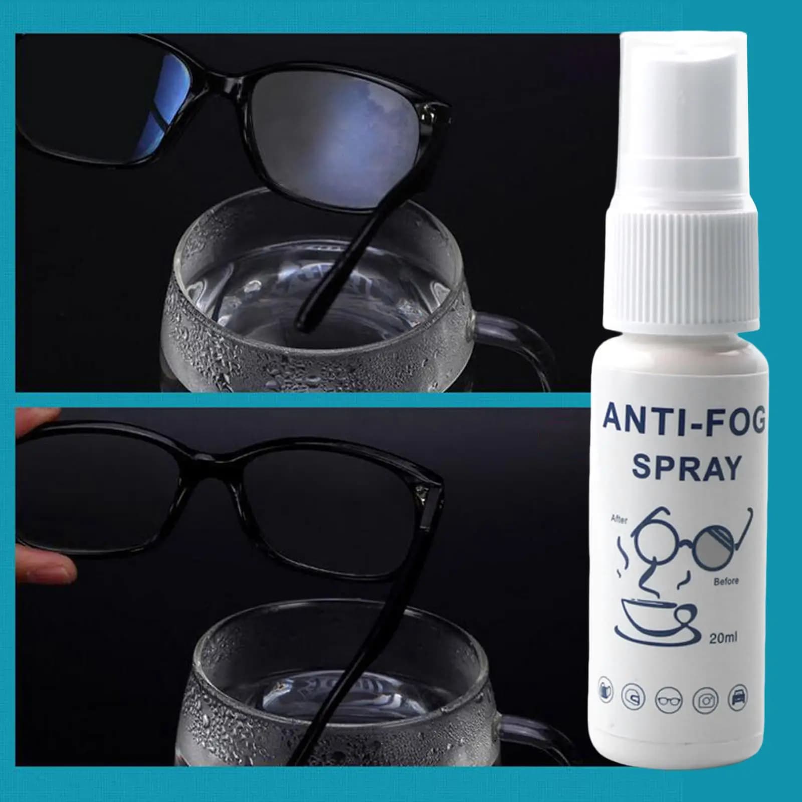 Anti-fog spray prevents detergent attachment for portable multipurpose lenses Spray for cleaning glasses lenses Mirrors Screens for glasses