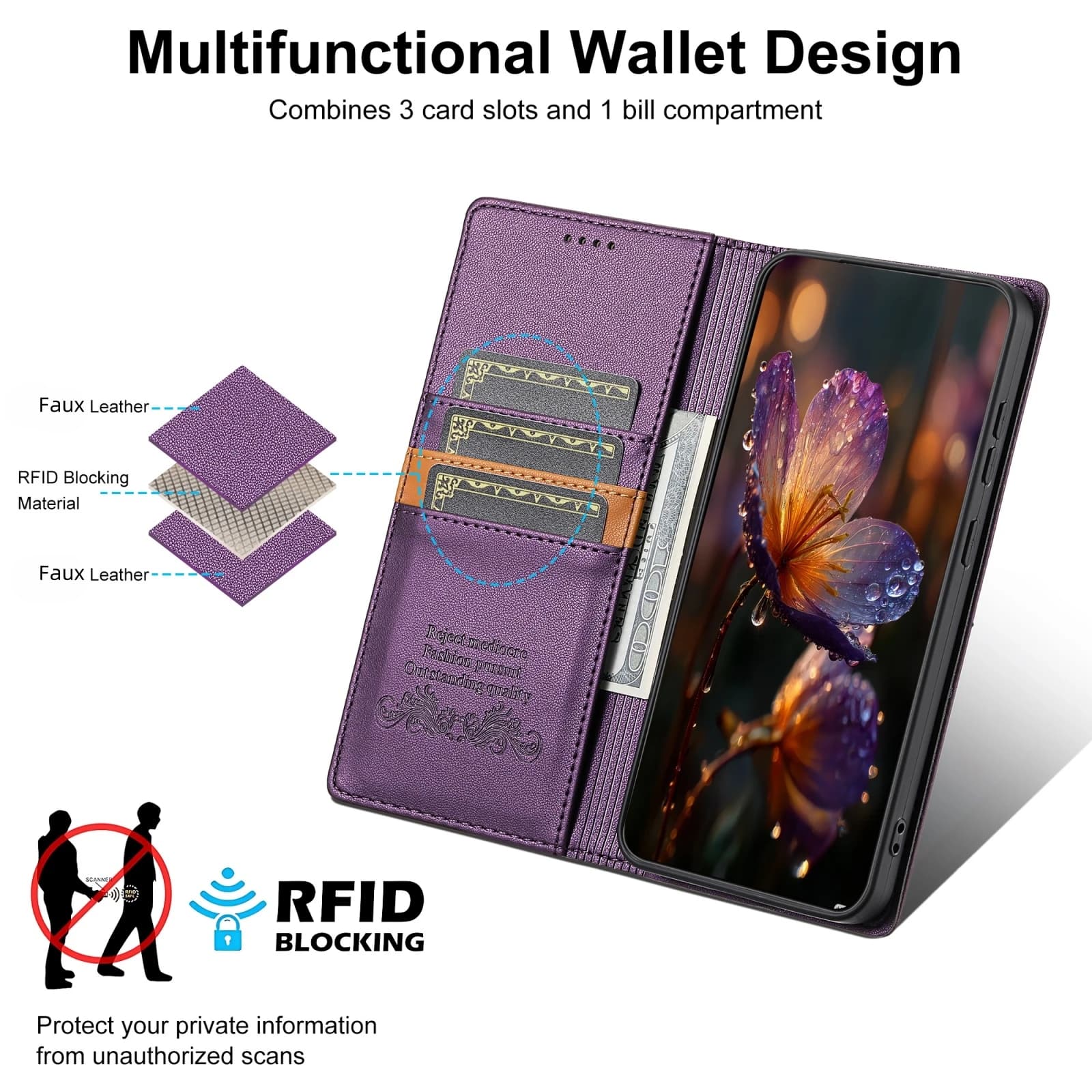 Flip Carte magnetiche Solt Custodia in pelle a portafoglio per Xiaomi Redmi Note 14 Pro Plus 13 12 11 14C 13C RFID Blocco Business Cover