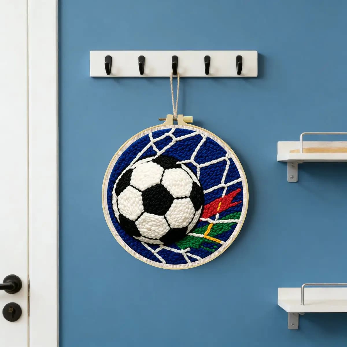 20X20CM/7.87inch Football Goal punch needle embroidery set kit Stitch Embroidery Knitted embroidery DIY handmade gift Home Decor