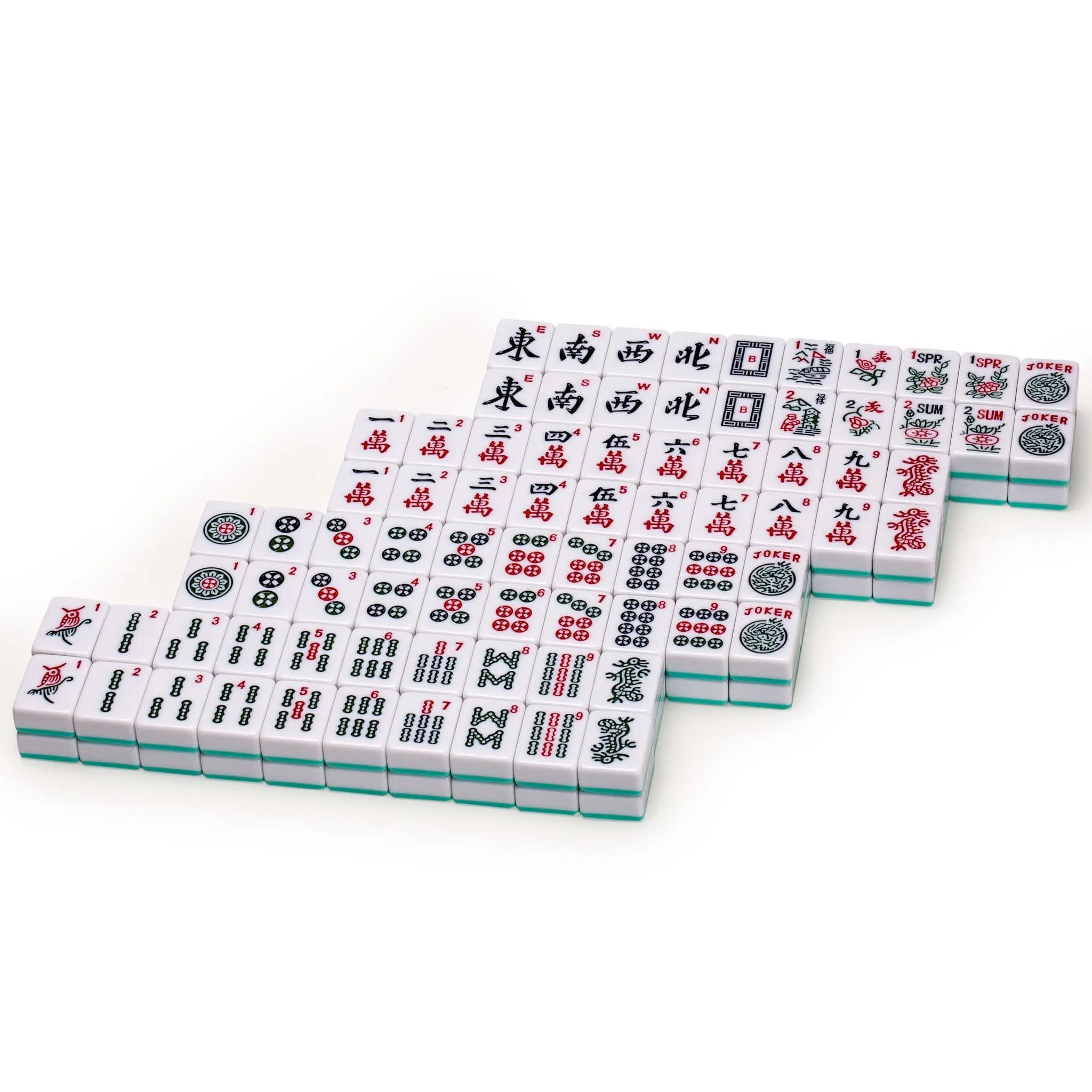 44mm Automatic Mahjong Table Mahjong Tiles Four-player Green Back Melamine Large Mahjong Set 1.6 Inches