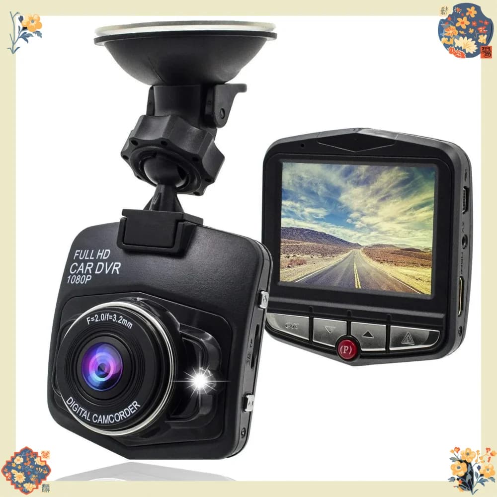 HONG TONG Dashcam 2.4 Pollici, Telecamera per Auto HD 1080P, Mini Videocamera di Registrazione con Visione Notturna, DVR Auto con Registrazione in Loop, Accessori per Veicoli