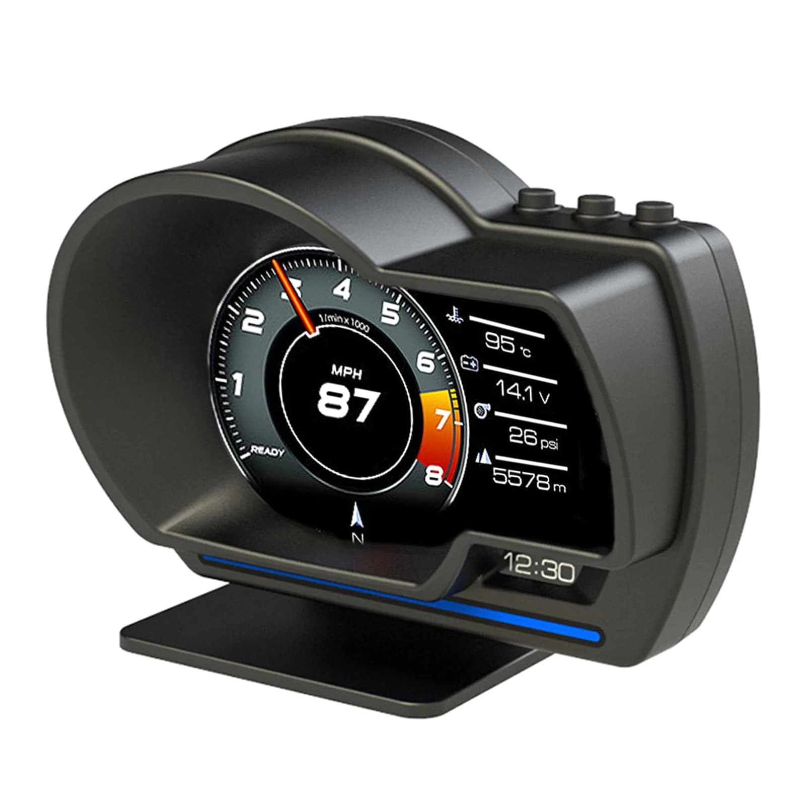 Head up Display per auto OBDII + GPS Smart Gauge Tachimetro ad alta definizione Strumento diagnostico per auto Eliminazione del codice di guasto OBD Guida sicura
