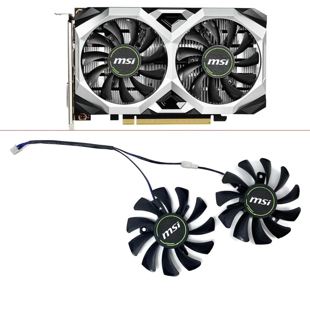 Ventola di raffreddamento da 75 mm HA8010H12F-Z Ventola di raffreddamento della scheda video GTX1650 a 2 pin per Ventole della scheda grafica MSI GTX 1650 SUPER VENTUS XS