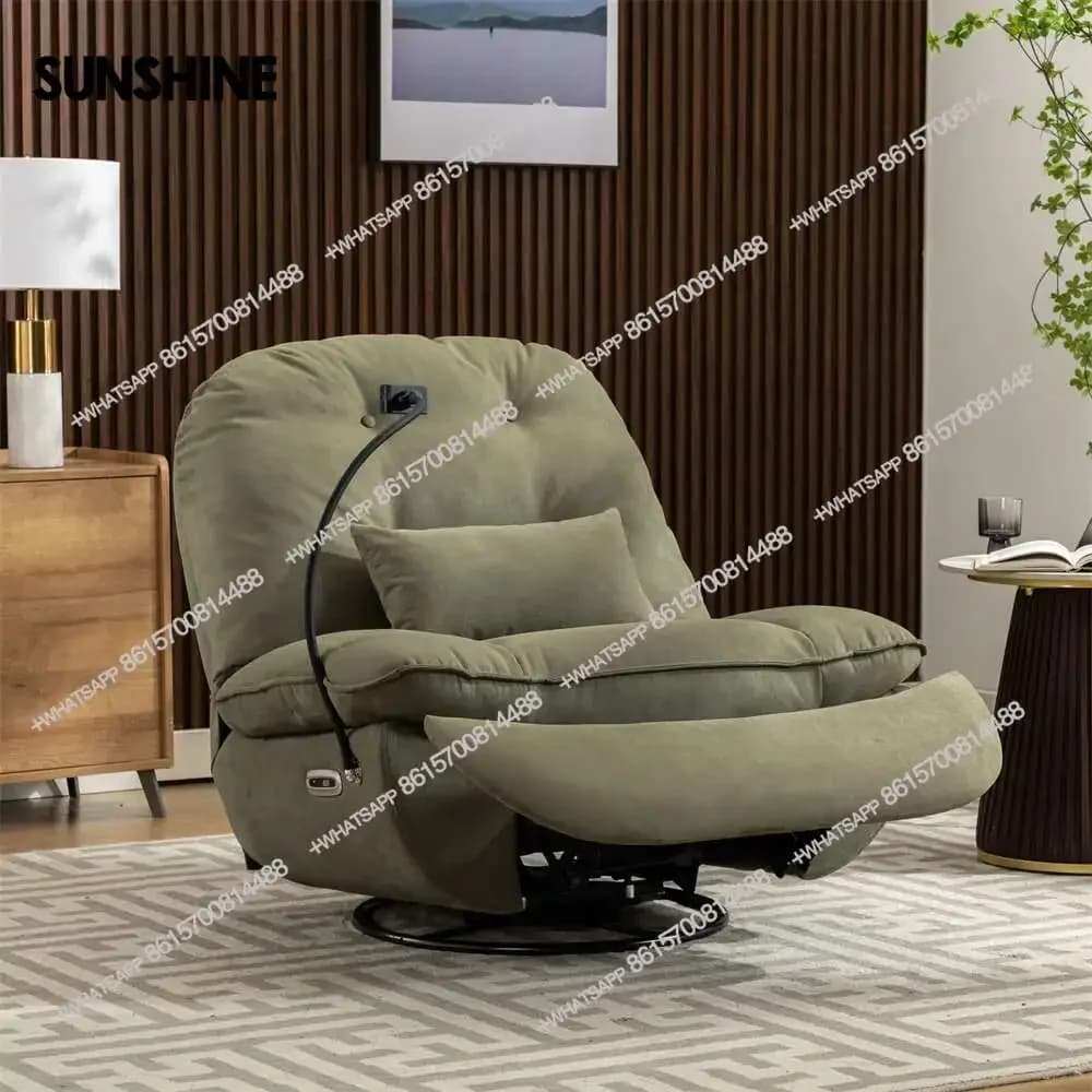 Gioco personalizzato Dormire Lavoro Sedia reclinabile Girevole Singolo Smart Power Divano reclinabile Caricatore USB con BluetoothX