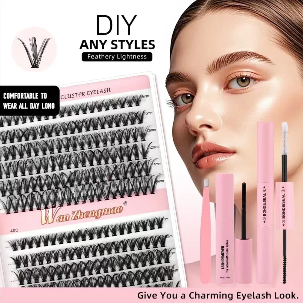 Extension Kit Finte 8-16mm, Wispy Style, Ciuffetti Design, Natural Appearance, Eye Makeup Tools