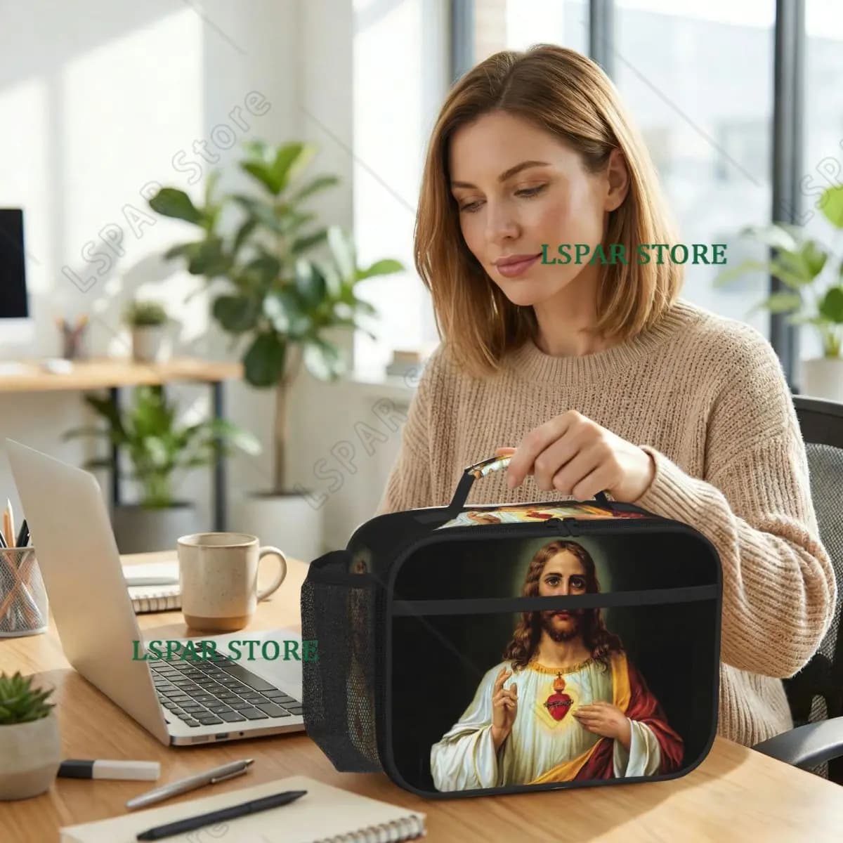 Jesus Biblical References Insulated Lunch Bag for Women Office Cooler Thermal Food Box Tote Leakproof Lunch Boxes Container