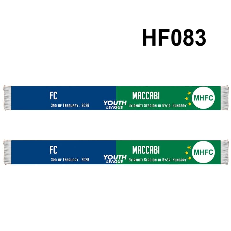 Youth Alloy Scarf Maccabi MHFC size 145 * 18 cm for fans HF083 front-back sweater
