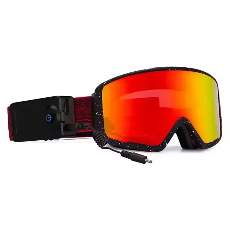 Occhiali riscaldati per motoslitta, occhiali da sci elettrici antiappannamento con batteria ricaricabile per snowboard sportivo invernale per adulti