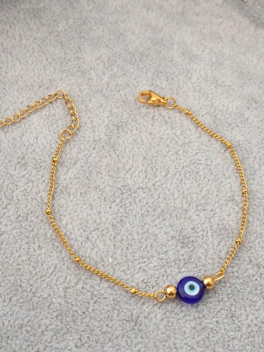 1pc Blue Evil Eye Bracelet for Women – Delicate Adjustable Design