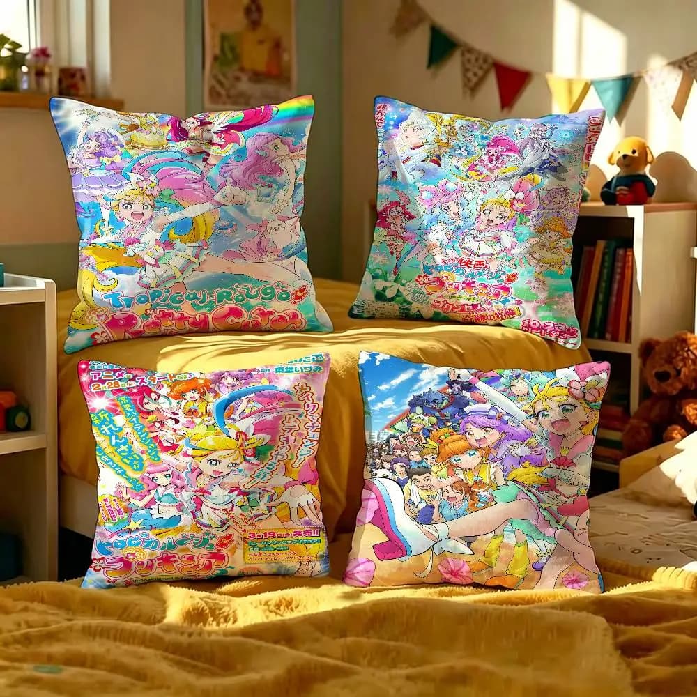 Tropical-Rouge! Precure Anime Lucky Dragon Copricuscino per divano, decorazione per la casa, regalo per bambini