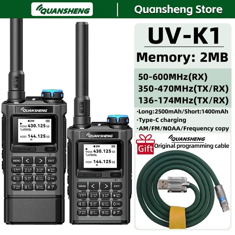Quansheng UV K1 Mini Walkie Talkie Set Wireless Caccia Campeggio A Lungo Raggio Ham Comunicazione Radio K6 Walkier Talkie Ricetrasmettitore