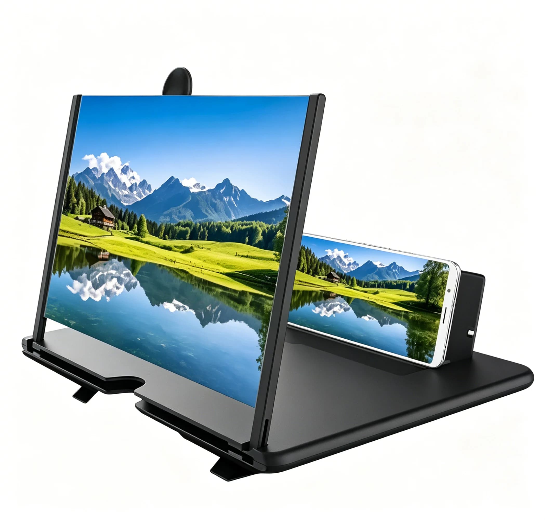 Large Screen HD Mobile Phones Amplifier Screen Magnifying Projector Holder Clear Image Video Enlarger Stand for Video Viewing