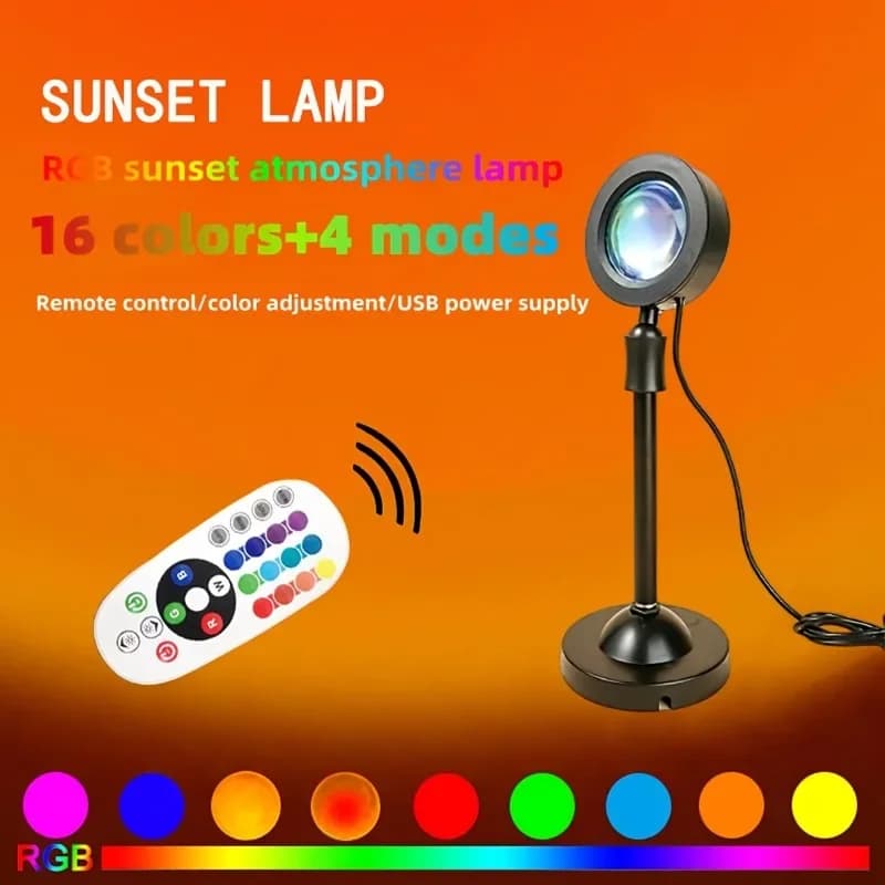 USB Sunset Light LED Rainbow Neon Night Lamp Sunset Projector at sunset Autophotography Wall Light Atmospheric lighting for bedroom furniture