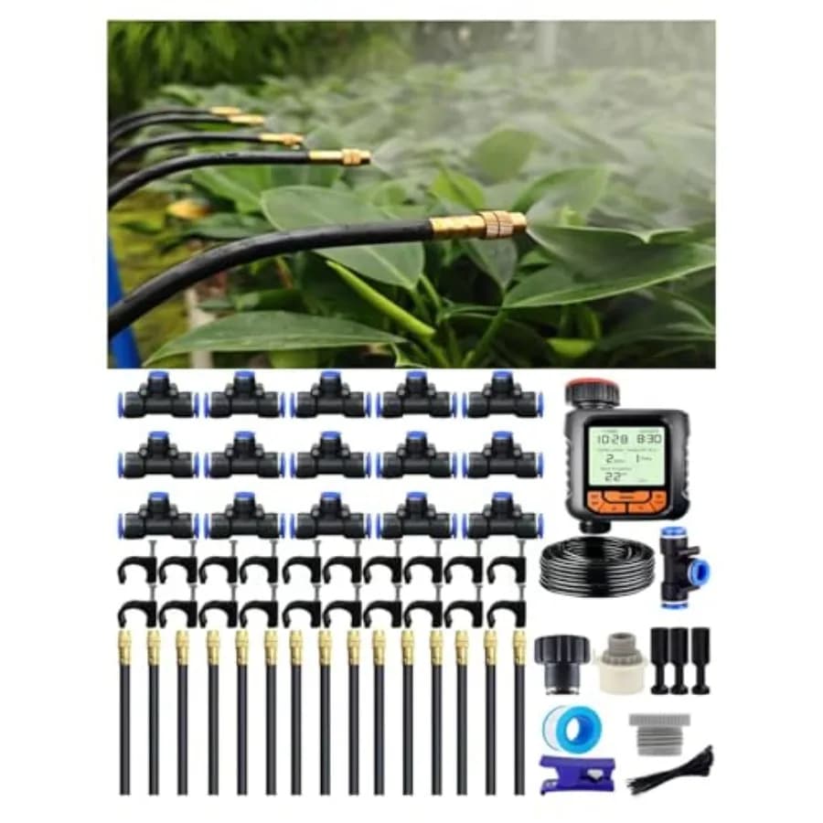 Goccia Irrigation System with 360 degree Adjustable Garden Sprayer and High Flow Nebulizer Ugello for Vase Plants, Easy to Connect