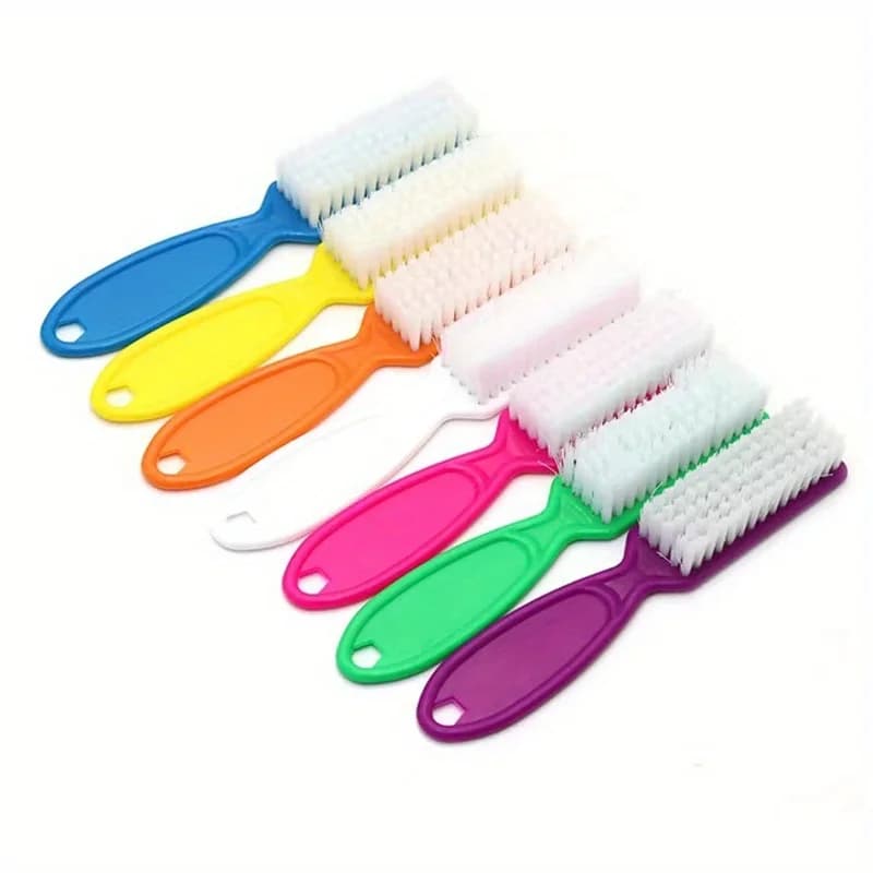 2-piece soft nail brush set – durable, long handle for easy cleaning and dust removal – perfect for manicures and foot care treatments
