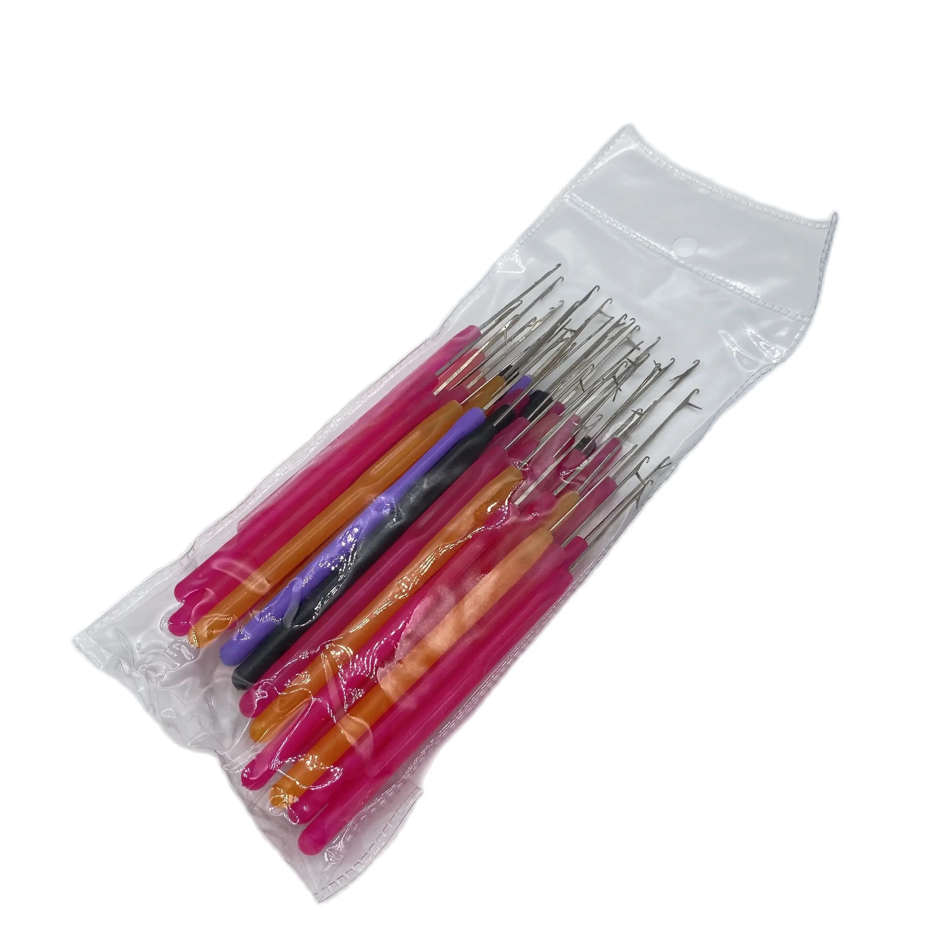 50 pezzi infila uncinetto in plastica con ago per tirare micro anelli strumenti per l'estensione dei capelli