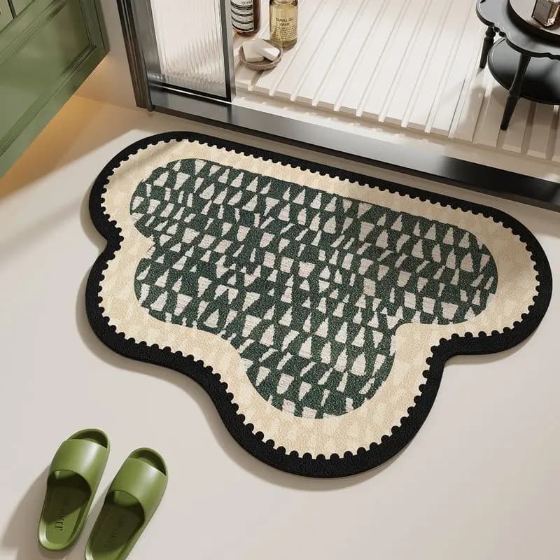 Tappeto da bagno in fibra di cristallo VIKAMA, facile da pulire e resistente alle macchie, tappeto d'ingresso per il bagno, articolo per l'arredamento della casa