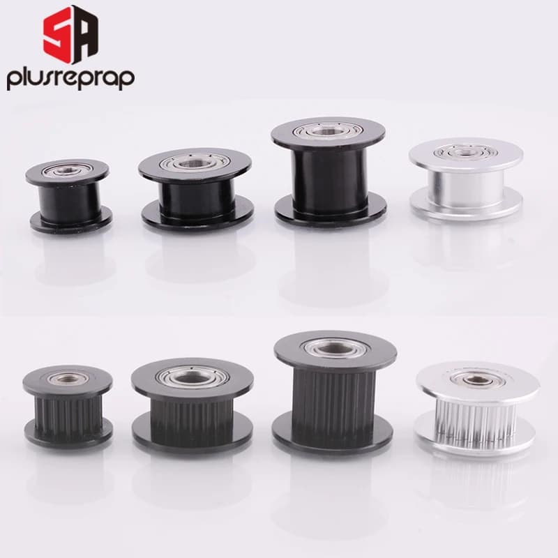 10 pcs GT2 toothless pulley 16 teeth 20 teeth with hole 3mm or 5mm with 3D printer bearings toothed belt 6mm 10mm