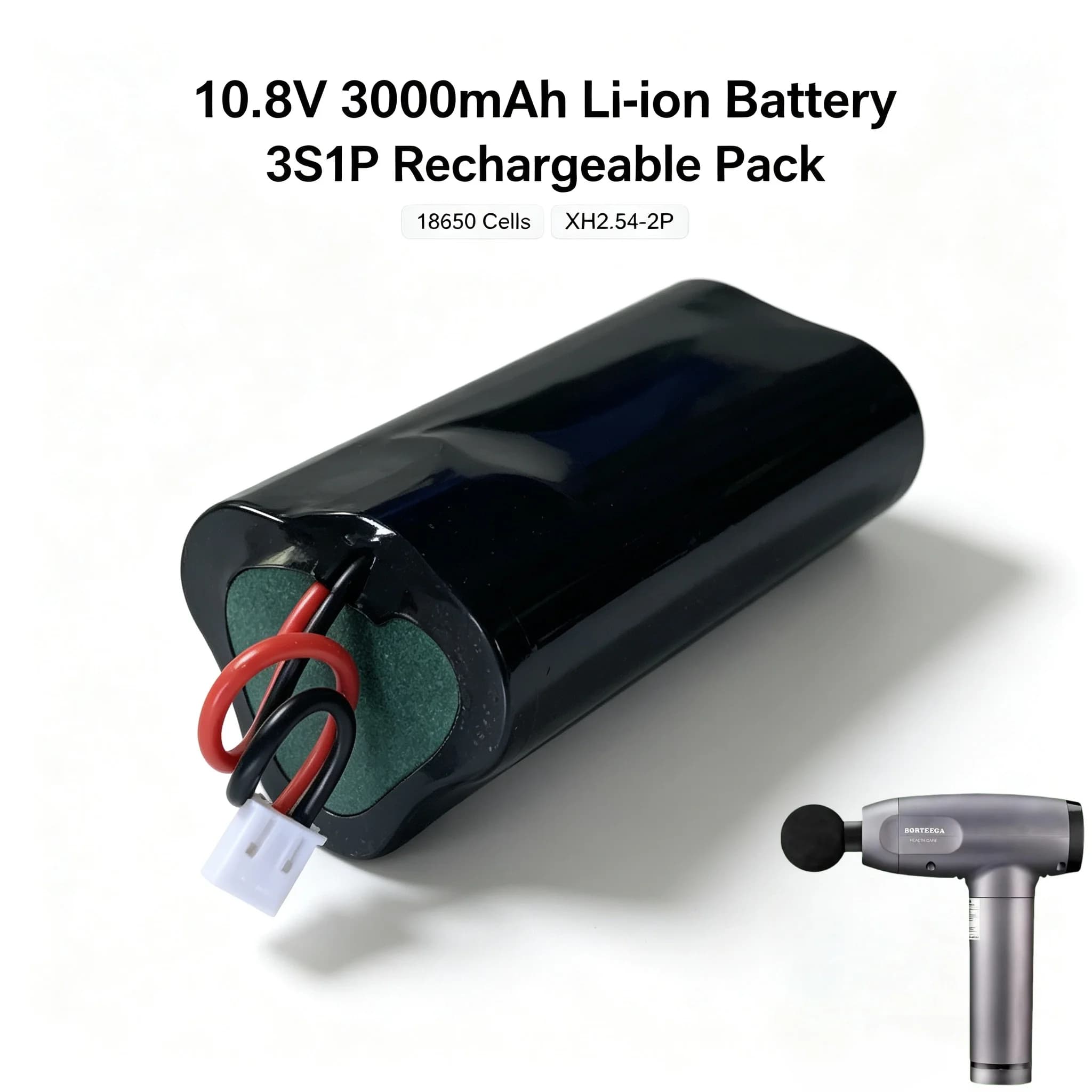 10.8V 3000mAh Rechargeable Battery 18650 3S1P Lithium-Ion Battery Pack For Massage Gun Fascia Machine Special Batterys