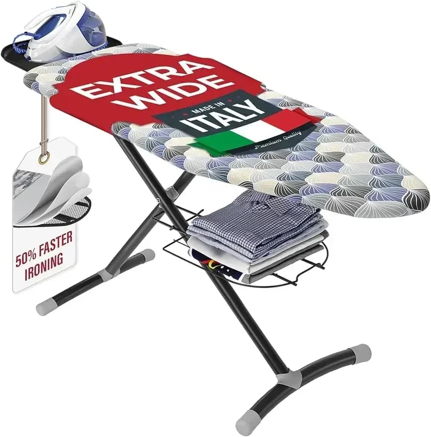 APro Ironing Board | Italian Crafted, Extra-Wide Full Size Iron Board, Adjustable Height