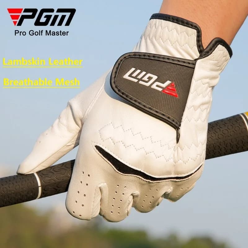 PGM Men Golf Gloves Genuine Leather Sport Glove Breathable Skid-proof Mittens Male Single Left Right Handed Golf Hand Cover