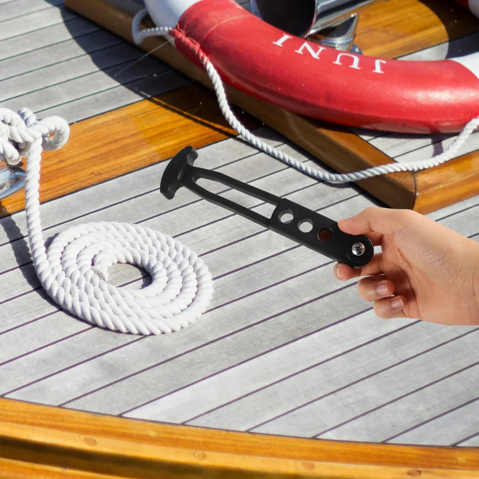 Rubber Strap For Boat Telescoping Ladders Replacement Mounting Strap Pontoon Boat Ladder Accessory Marine Rope Ladder