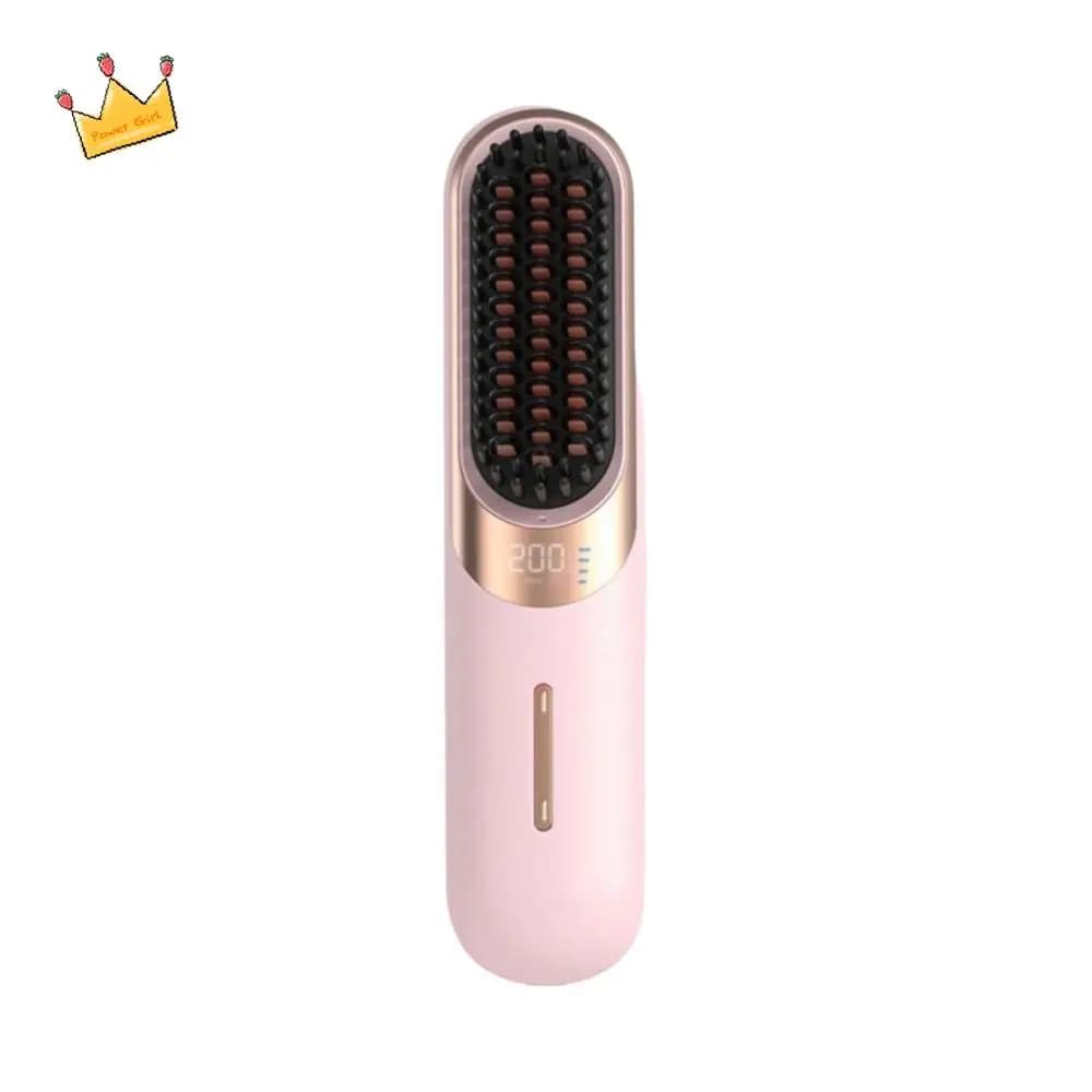 Wireless Hair Plate 2 in 1 USB Charging Quick Heating Combs for Smoothing Hair Adjustable Anti-coating Temperature