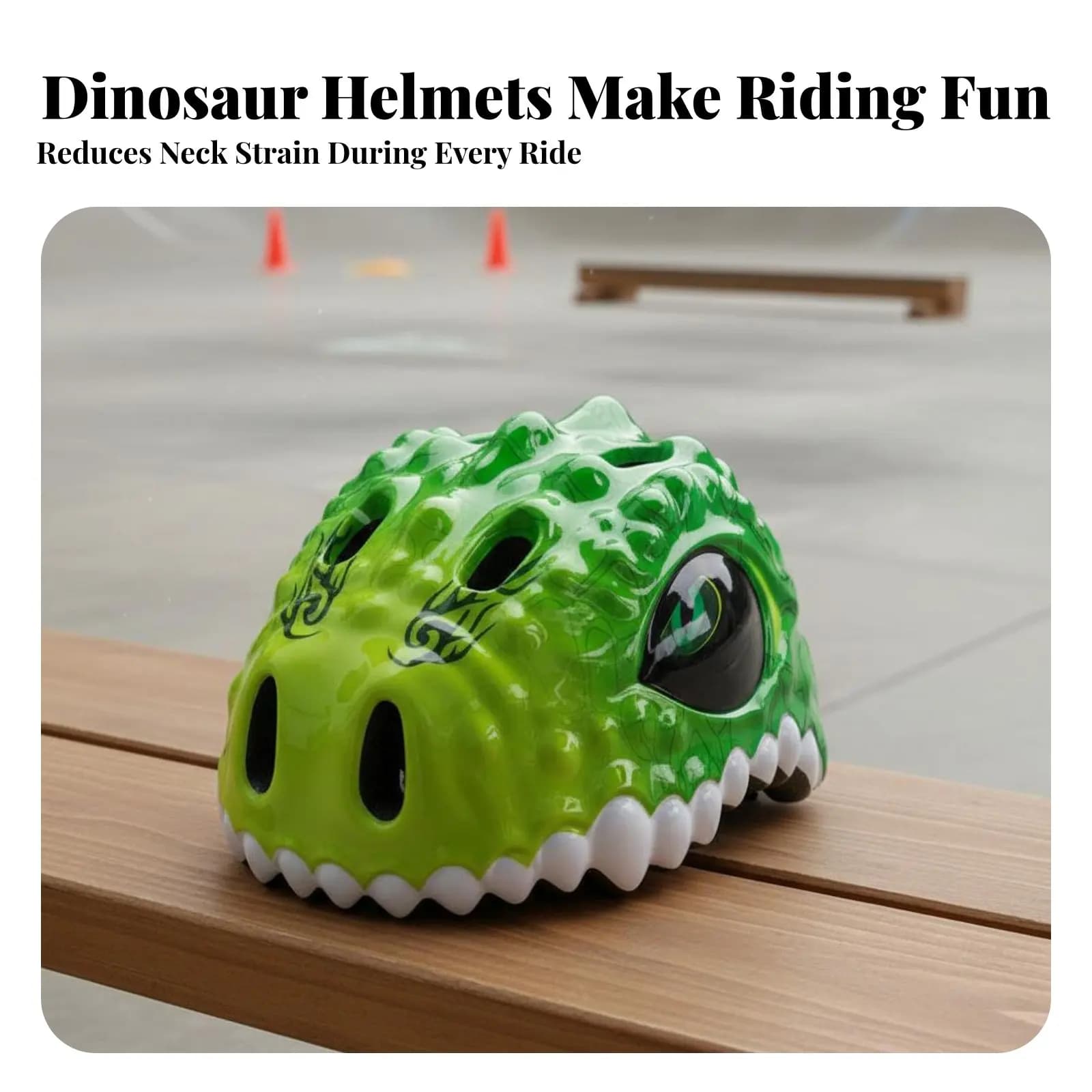 Children's Bicycle Helmet, Breathable and Ventilated Design, Dinosaur Motive Helmet, Sport Safety Equipment, Reinforced Foam Lining