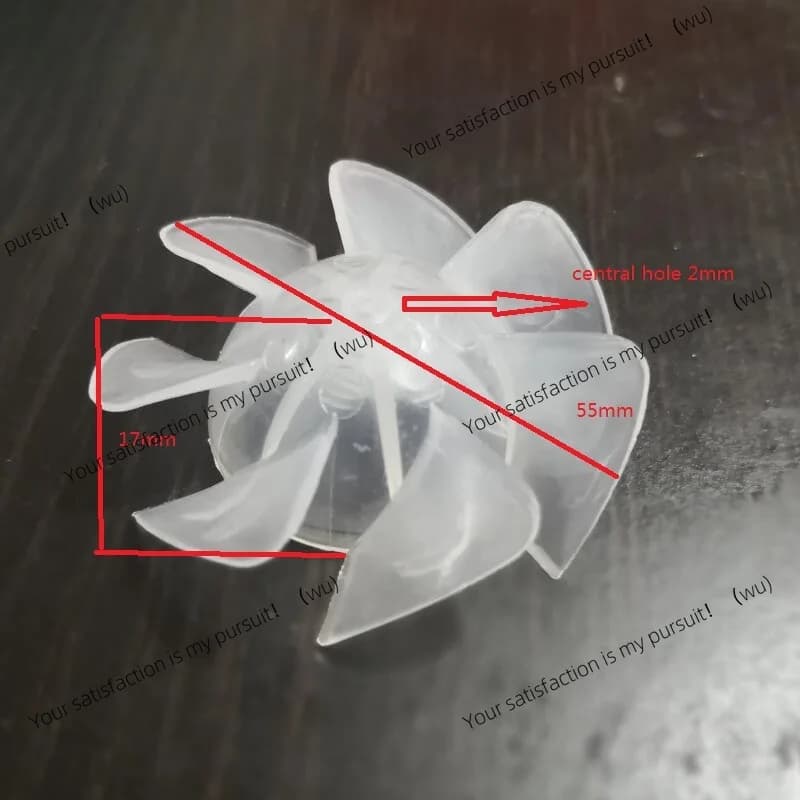 Parti della ventola ZOCI-55mm di diametro Pala della ventola in plastica a 7 pale per asciugacapelli