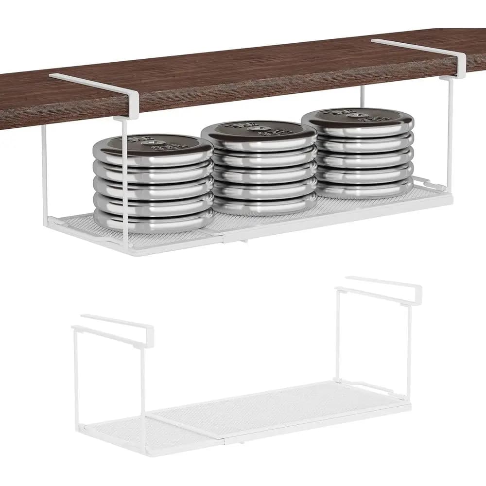 Organizzatore Espandibile per Armadio, Clip Spesse 0,94 Pollici, Cestello Portaoggetti da Cucina, Scaffale Metallico Sotto Scrivania, Organizzatore per Lavanderia e Scarpe