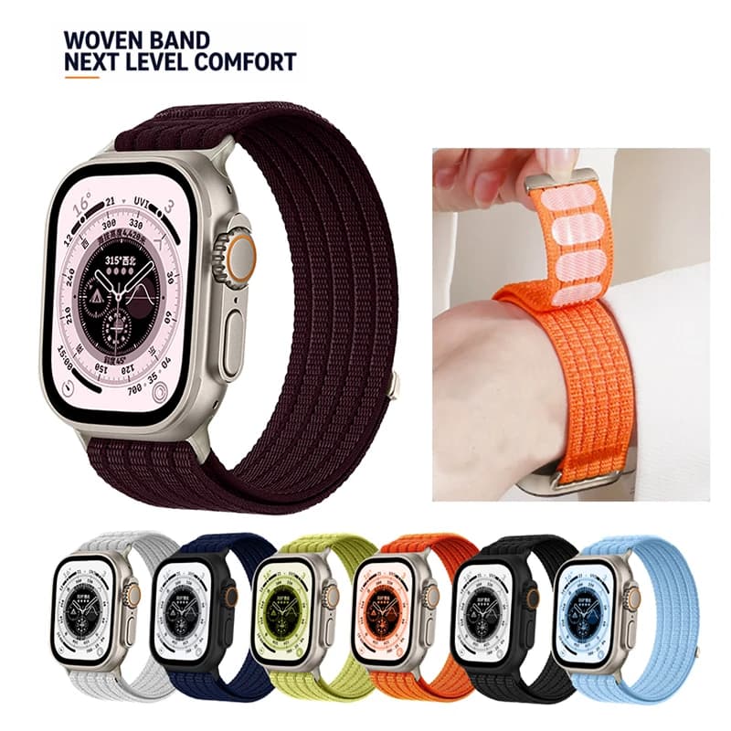 Breathable Velcro Band Sport Nylon Loop Strap For Apple Watch Ultra3 2 49mm S11 S10 46mm 42mm 45mm 44mm 40mm 41mm 38mm